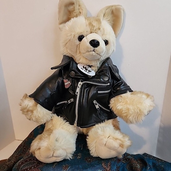 Build A Bear Fennec Fox In Harley Davidson Jacket World Wildlife Federation 16in - Picture 1 of 9